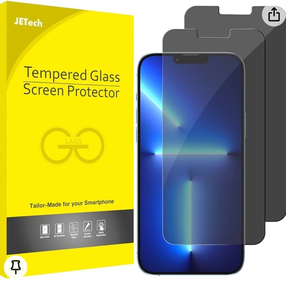 Tempered Glass Screen Protector 2 Pack Fits iPhone 13 Pro Max